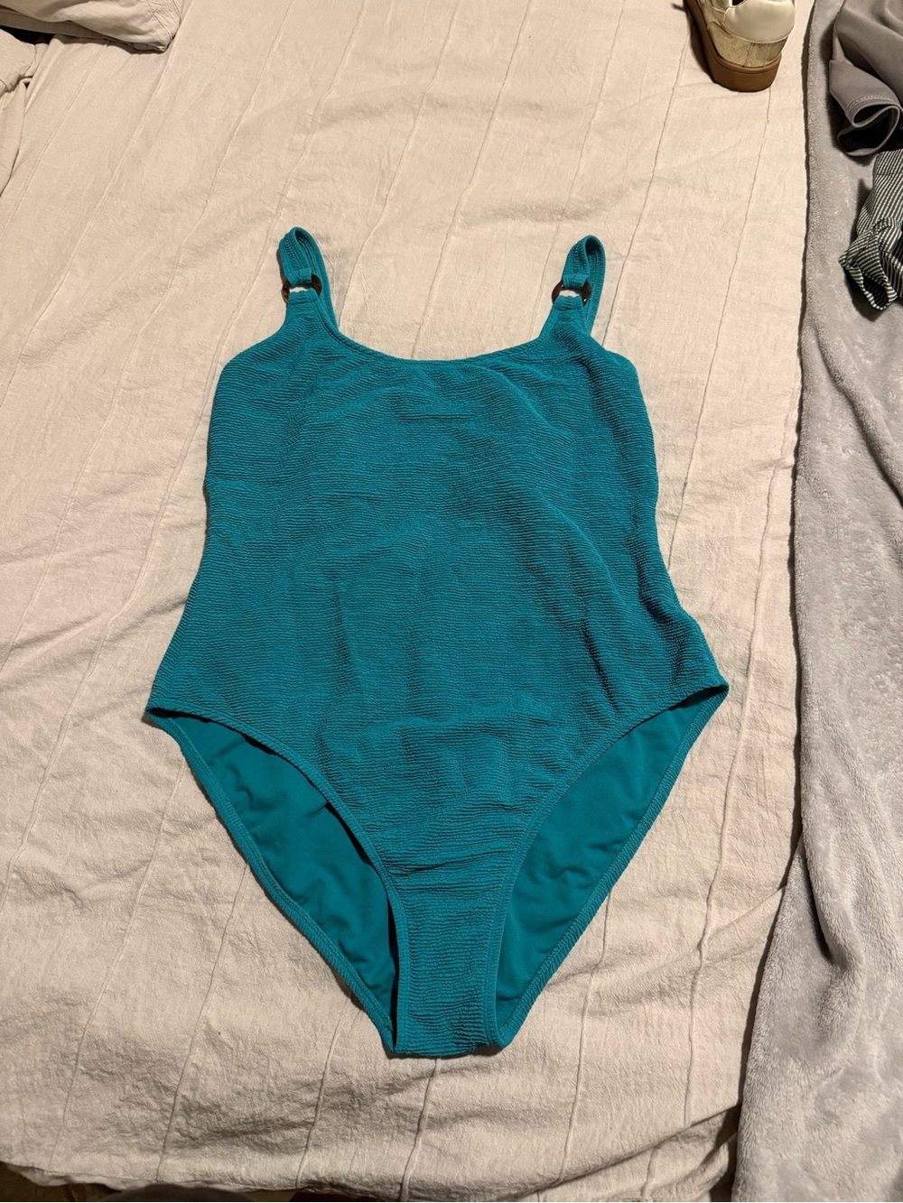 Shade & Shore Teal Textured One-Piece Swimsuit